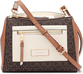 Calvin Klein Hadley Triple Compartment Crossbody Bag for Women - Adjustable Organizer with Zip Pockets