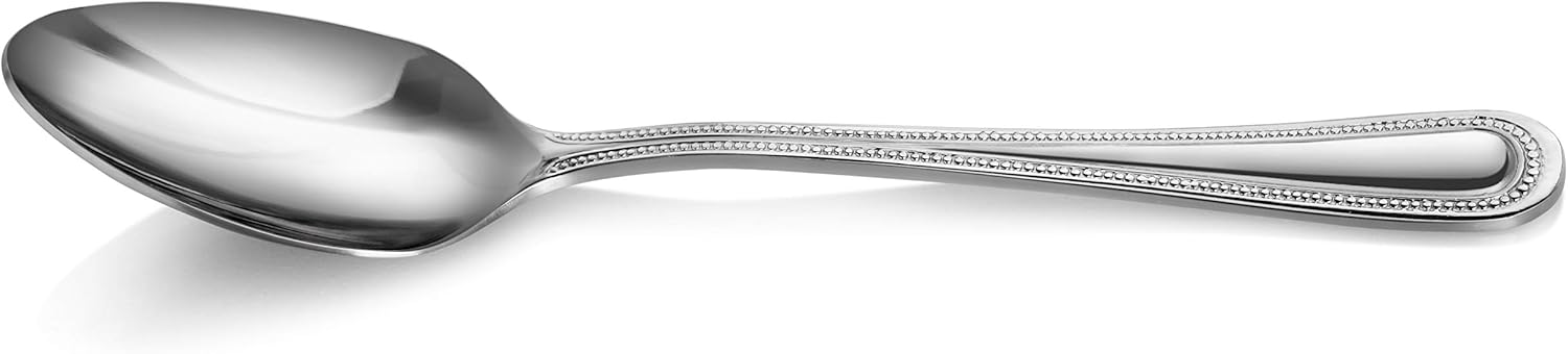 New Star Foodservice Bead Pattern 18/0 Stainless Steel Teaspoon, 6.3-Inch, Set of 12, Commercial Grade
