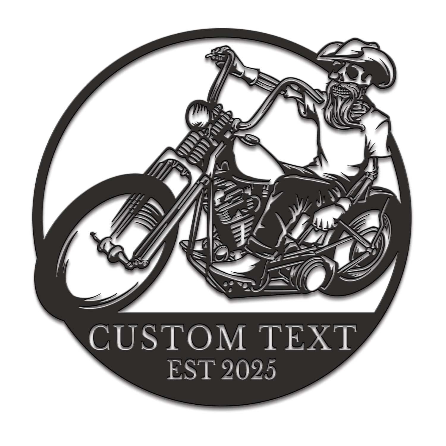 Custom Metal Wall Art - Personalized Motorcycle Sign, Bike Lover Gift Last Name Plaque, Garage Decor, Father's Day Gift (Style F)