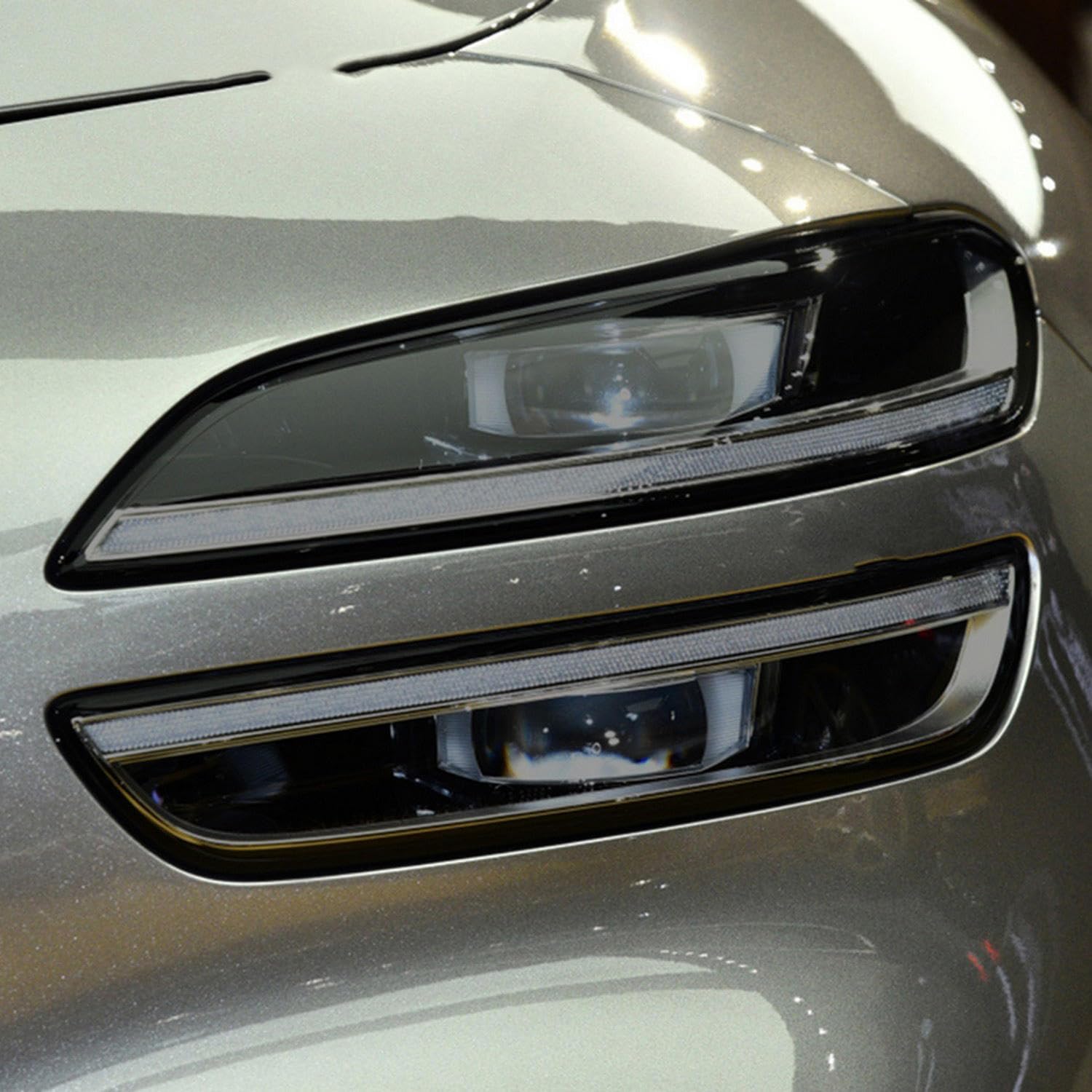 JCAKES Car Headlight Protective Film Headlamp Restoration Transparent Black TPU Sticker，for Genesis G70 2021-2023 Accessories