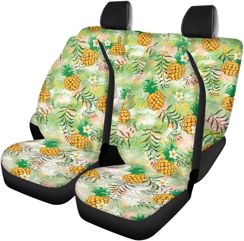 Beauty Collector Pink Daisy Strawberry Car Seat Protector Full Set, Auto Seat Cover for Car, Truck SUV Back Seat Cover Seats Full Set, Universal fit for Vehicles Sedan