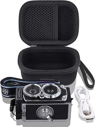 Miniatura 3 de CHUZHAO - Funda para cámara digital CHUZHAO vintage, compatible con cámara portátil de enfoque automático de bolsillo pequeño, estilo TLR, retro,