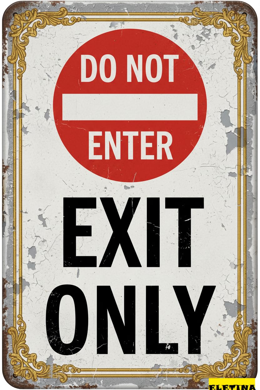 Personalized Sign for Man Cave Exit Only Do Not Enter, 8x12 Reflective Aluminum No Entry Business, Weatherproof Private Property Decorative
