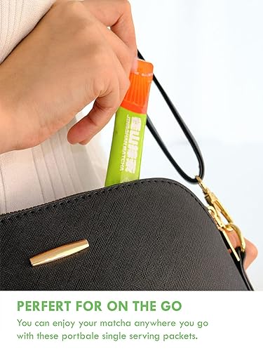 Miniatura 5 de TeeLux Té Verde Matcha en Polvo, Paquetes de Grado Culinario de Primera Cosecha de Matcha de Una Sola Porción Premium, Paquetes de Stick de Polvo de