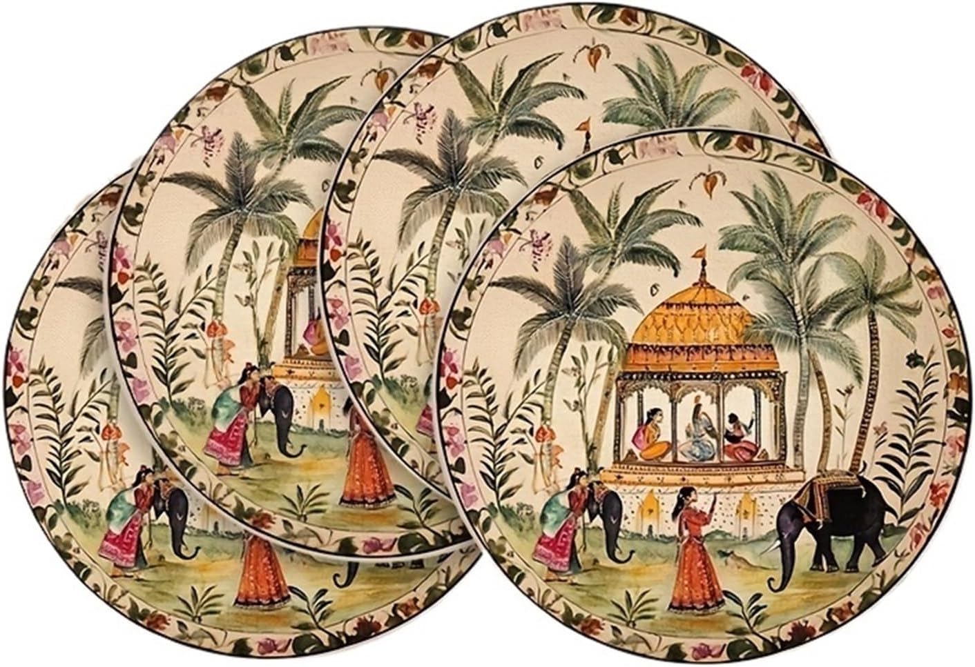 4-Piece Exotic-Style Placemats Family Gathering Theme Restaurant Party Table Decor and Accessories