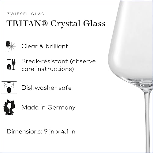 Miniatura 2 de Zwiesel Glas Vervino - Juego de 6 copas de vino para vino tinto, blanco y espumoso, vasos de cristal Tritan aptos para lavavajillas, fabricados en