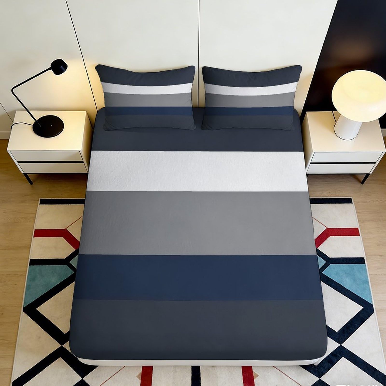 3D Printed Religious Fitted Sheet Microfiber Deep Pocket Non-Slip Bible Theme Mattress Fitted Cover Full Wrap Washable for Bedroom Adult 200x200x25cm