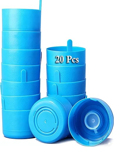 GuangTouL 20 tapas antiderrames para jarra de agua de 3 y 5 galones, tapas antisalpicaduras para botellas de repuesto, broches de presión para