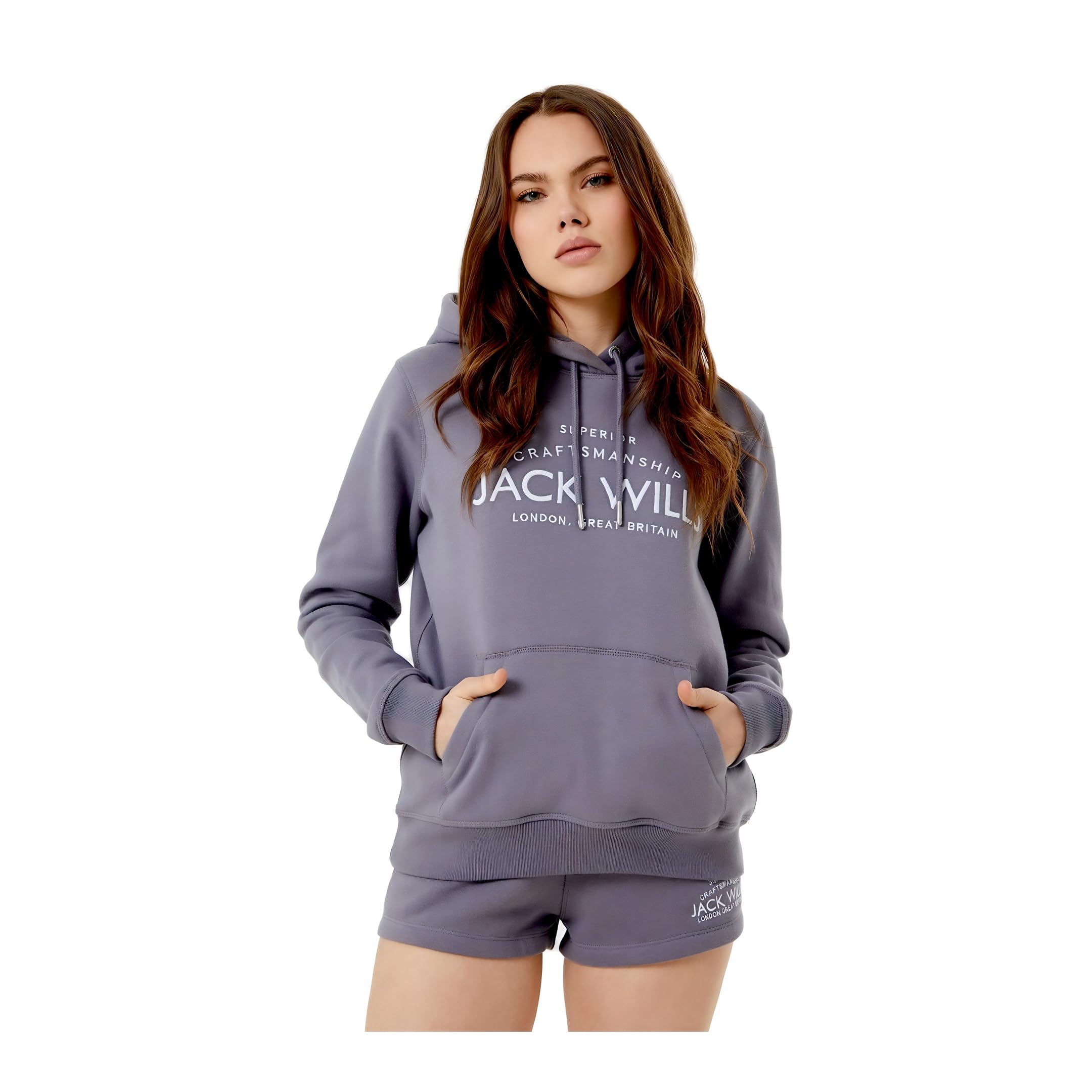 Jack Wills Women Hunston Graphic Logo Hoodie Pistatchio 8 (XS)