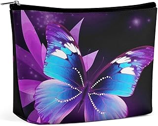 Blue Purple Butterfly Toiletry Bag Portable L...