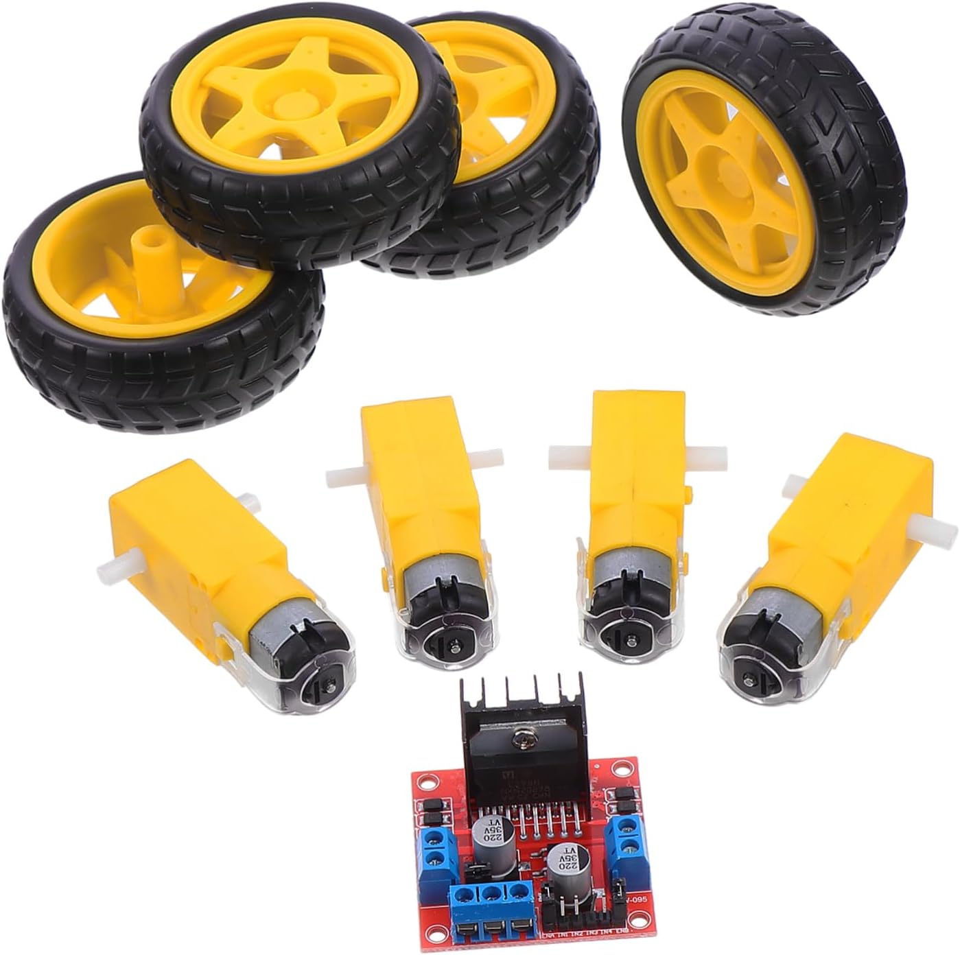 Toyvian Motor Drive Plate Module Set for Robotics DC Gear Motors and Wheels for DIY Projects and Educational Robotics Kits