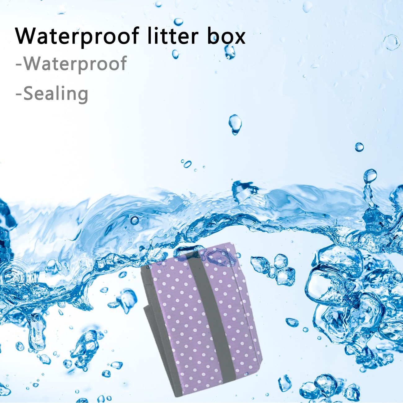 Cat Litter Tray Travel Foldable Portable Cat Litter Tray Travel for Kittens Waterproof Easy to Clean Useful Cat Litter Tray for Pets Travel Outdoor Camping Home Use Purple 48 x 39 x 14 cm - Image 4
