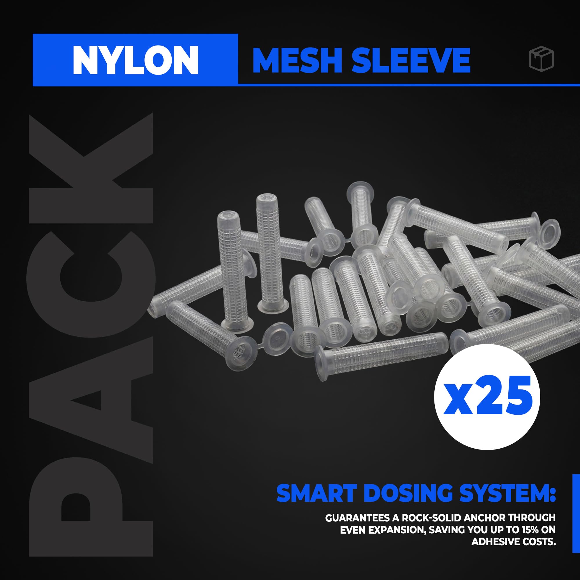 Tamiz Nylon Ancoraggio Chimico DOJA Barcelona Pack 25-12x50mm Tasselli a Calza Barra Filettata