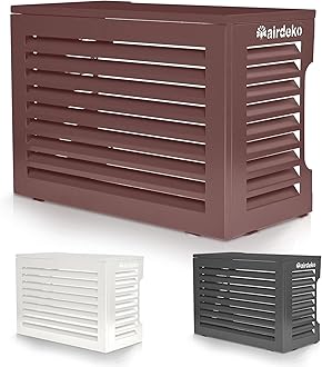 Airdeko Premium Mini Split AC Air Conditioner Cover for Outside Units - Decorative Metal Mini Split Condenser Cover - Rustproof, All-Season Outdoor Protection with Sleek Design - Secure & Durable (M)
