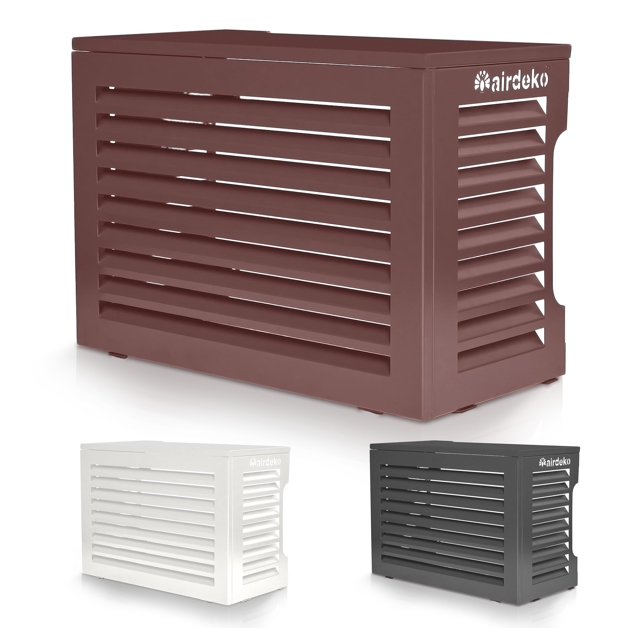 Airdeko Premium Mini Split AC Air Conditioner Cover for Outside Units - Decorative Metal Mini Split Condenser Cover - Rustproof, All-Season Outdoor Protection with Sleek Design - Secure & Durable (M)