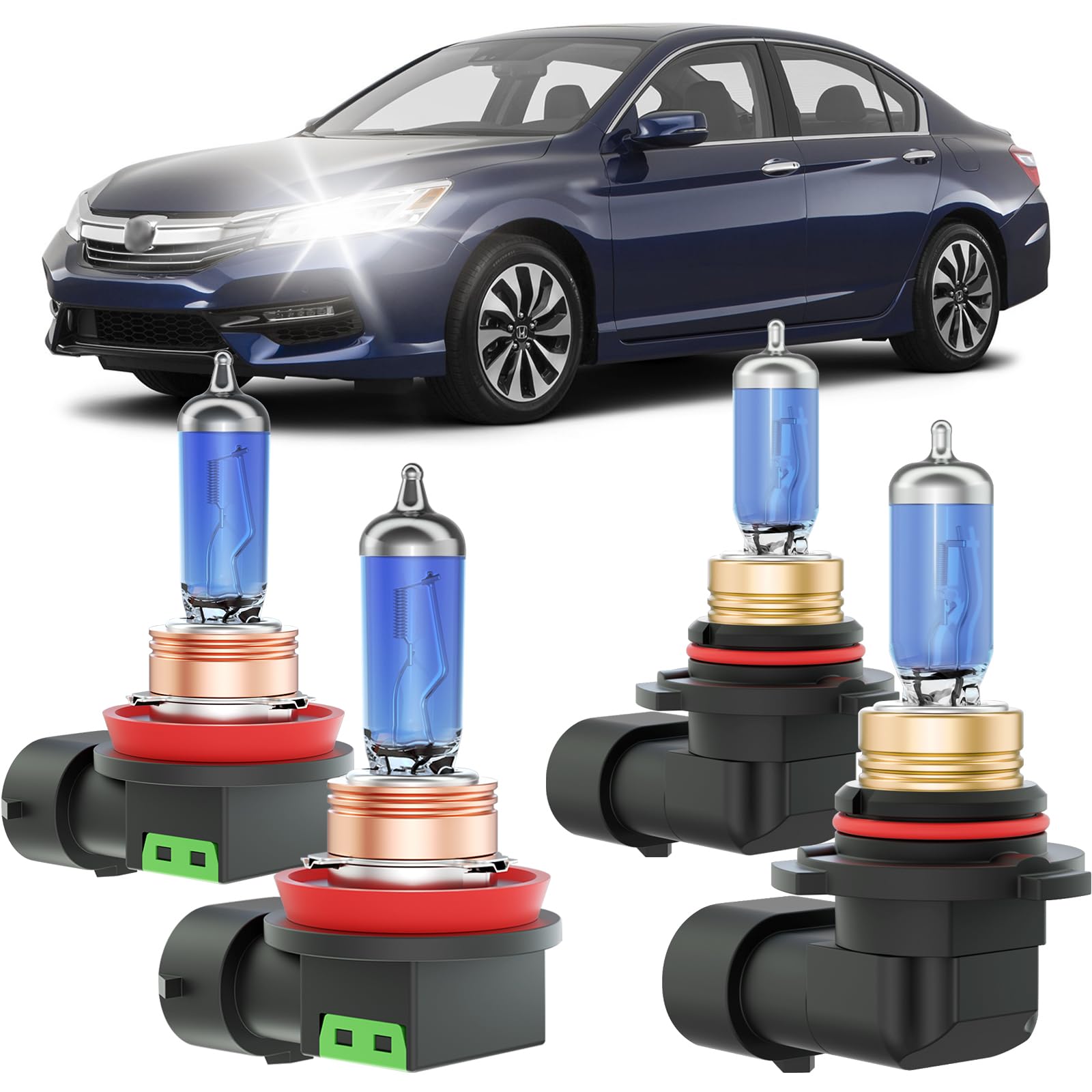 XFLHEHD Fits for 2013-2018 Honda Accord Halogen Headlight Bulbs Combo