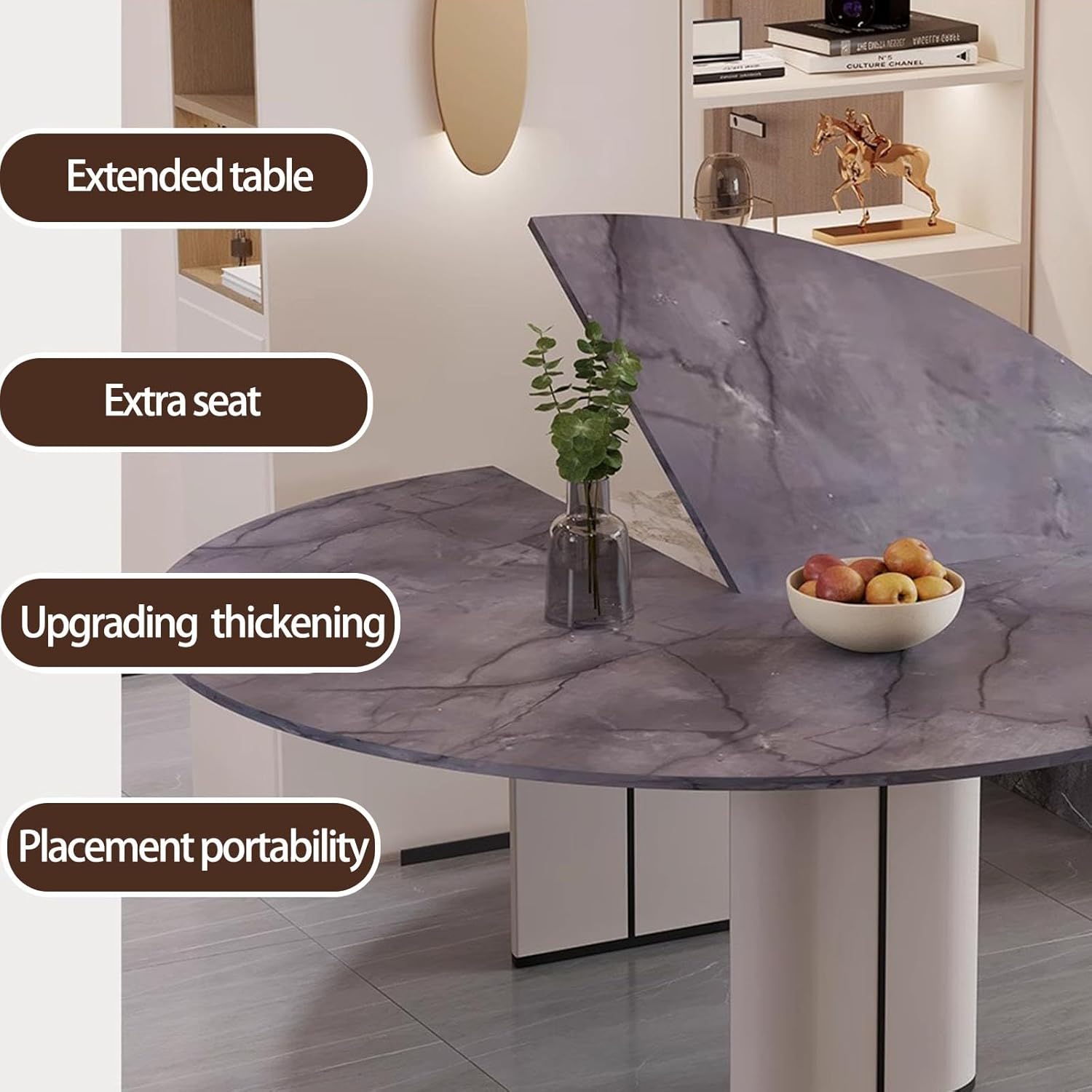 Large Round Folding Table,Foldable Table top Folding Kitchen Dining Tables Top Only, Heavy Duty Coffee Card Mahjong Home Countertop Extender,Wood Replace Tables top(47.2in)