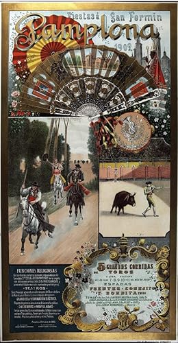 Fêtes Pampelune 1902 San Fermin Poster Reproduction 50 x 70 cm Luxury Paper 300 g Sale of HD Digital File Possible See Us