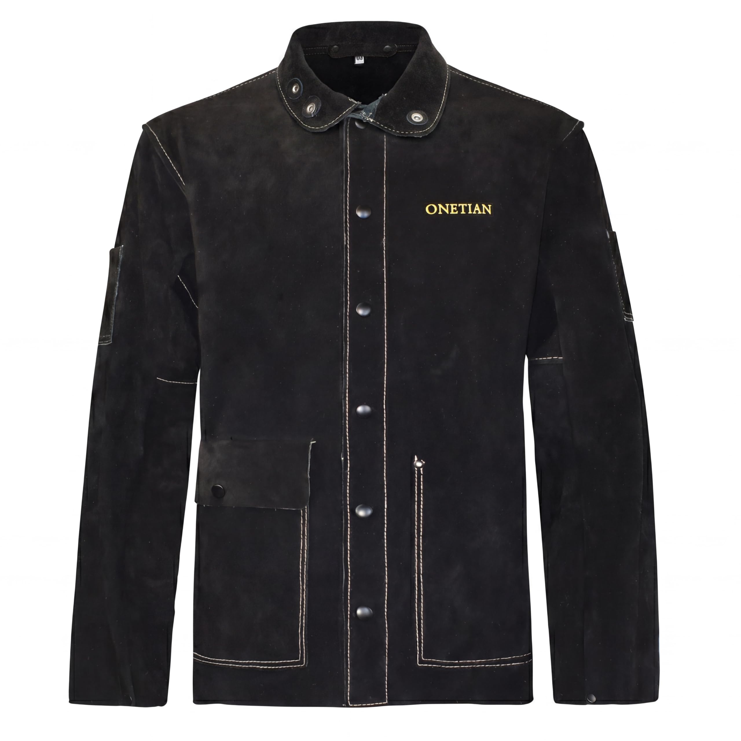 Chaqueta de soldadura de cuero,Abrigo de seguridad resistente,Resistente al calor y a las llamas