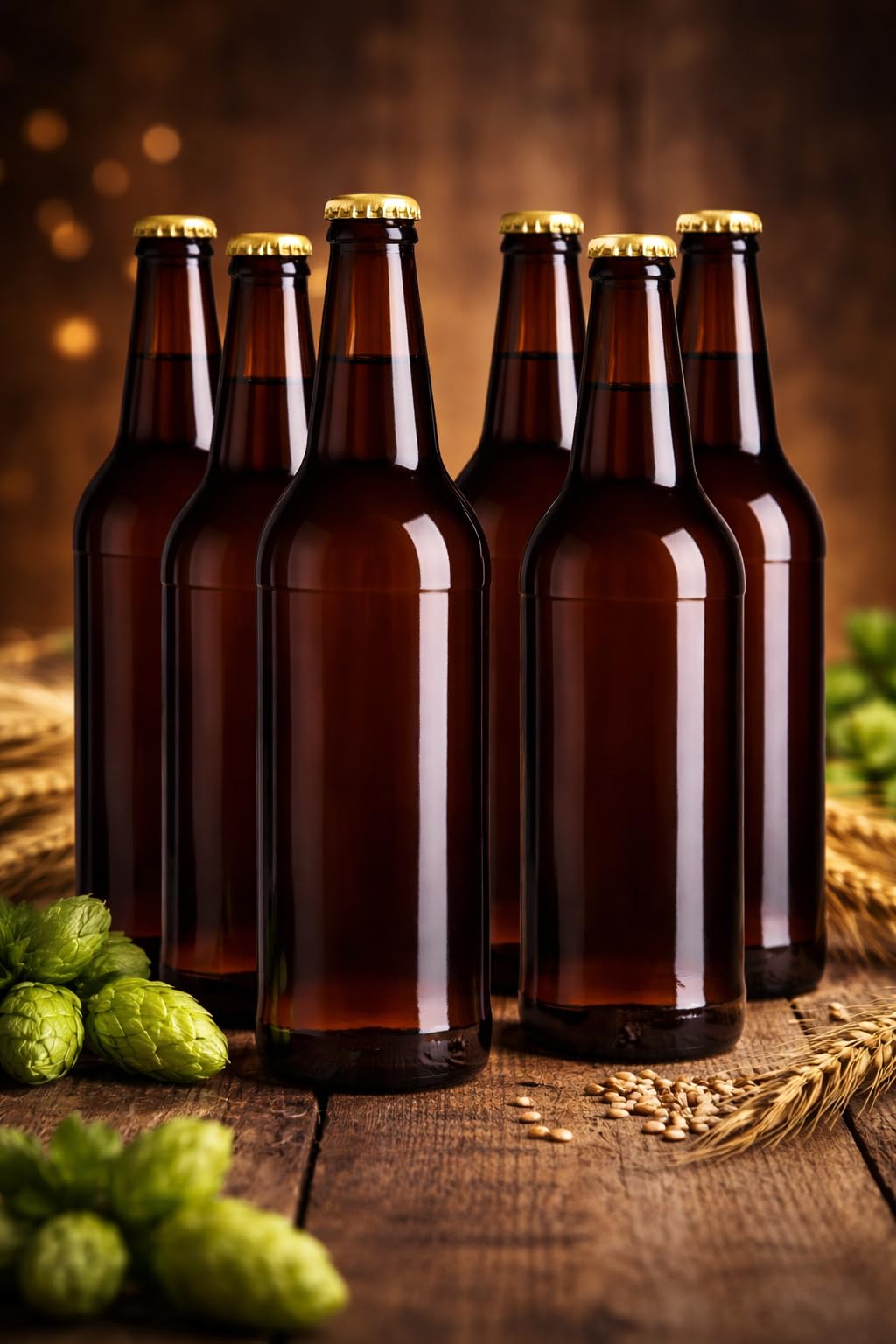 made in home - Set - botellas de cerveza de 500 ml + cierres dorados de 26 mm (48)