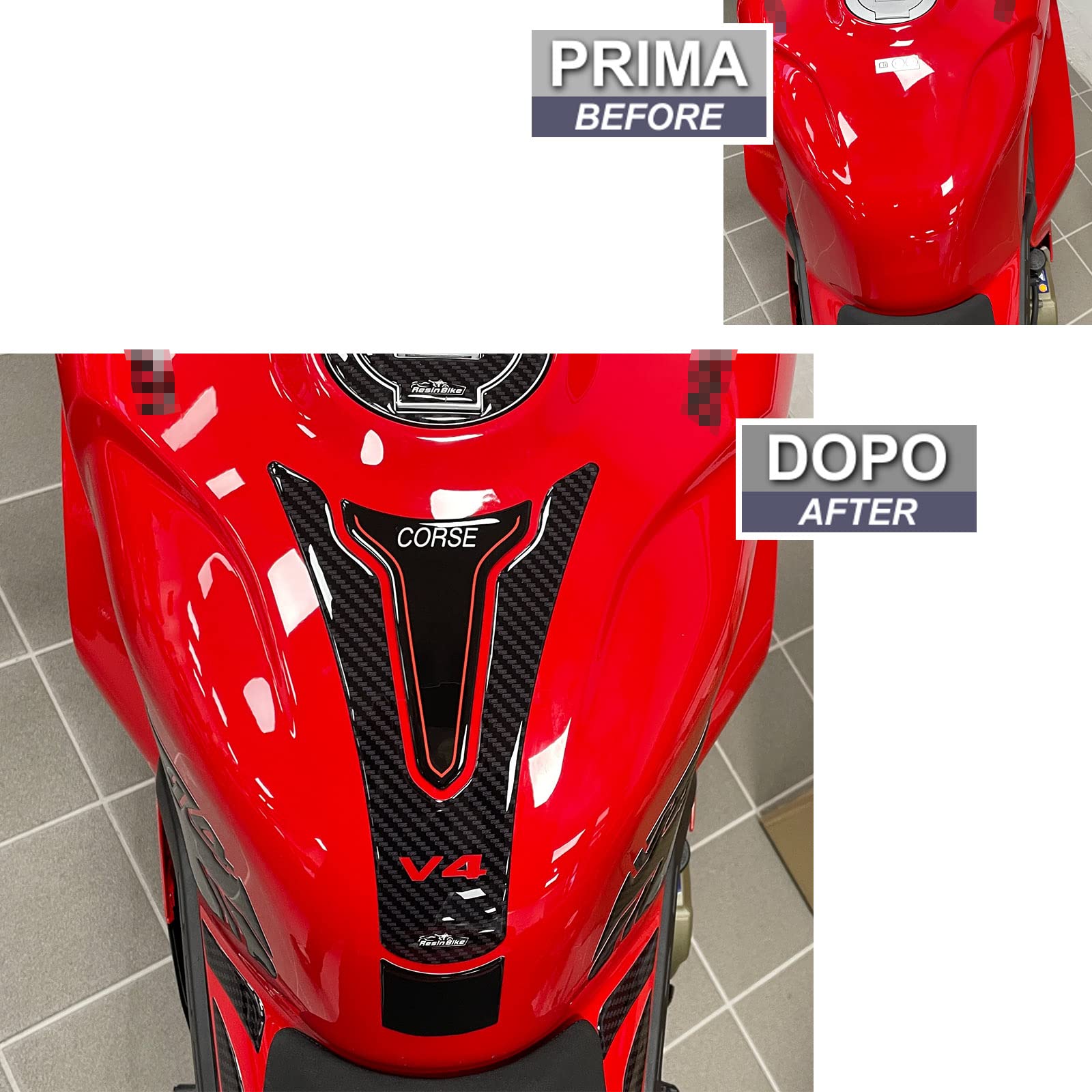 Autocollant 3D Résine Ducati Panigale V2 - Protection Et Décoration Serrure Allumage - Résistant Aux Intempéries