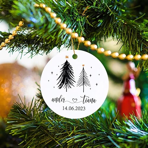 Vista 78 de Adornos de Navidad, adorno de árbol de Navidad de camión rojo, adorno de Navidad personalizado de camión rojo, adorno de Navidad de Feliz Navidad