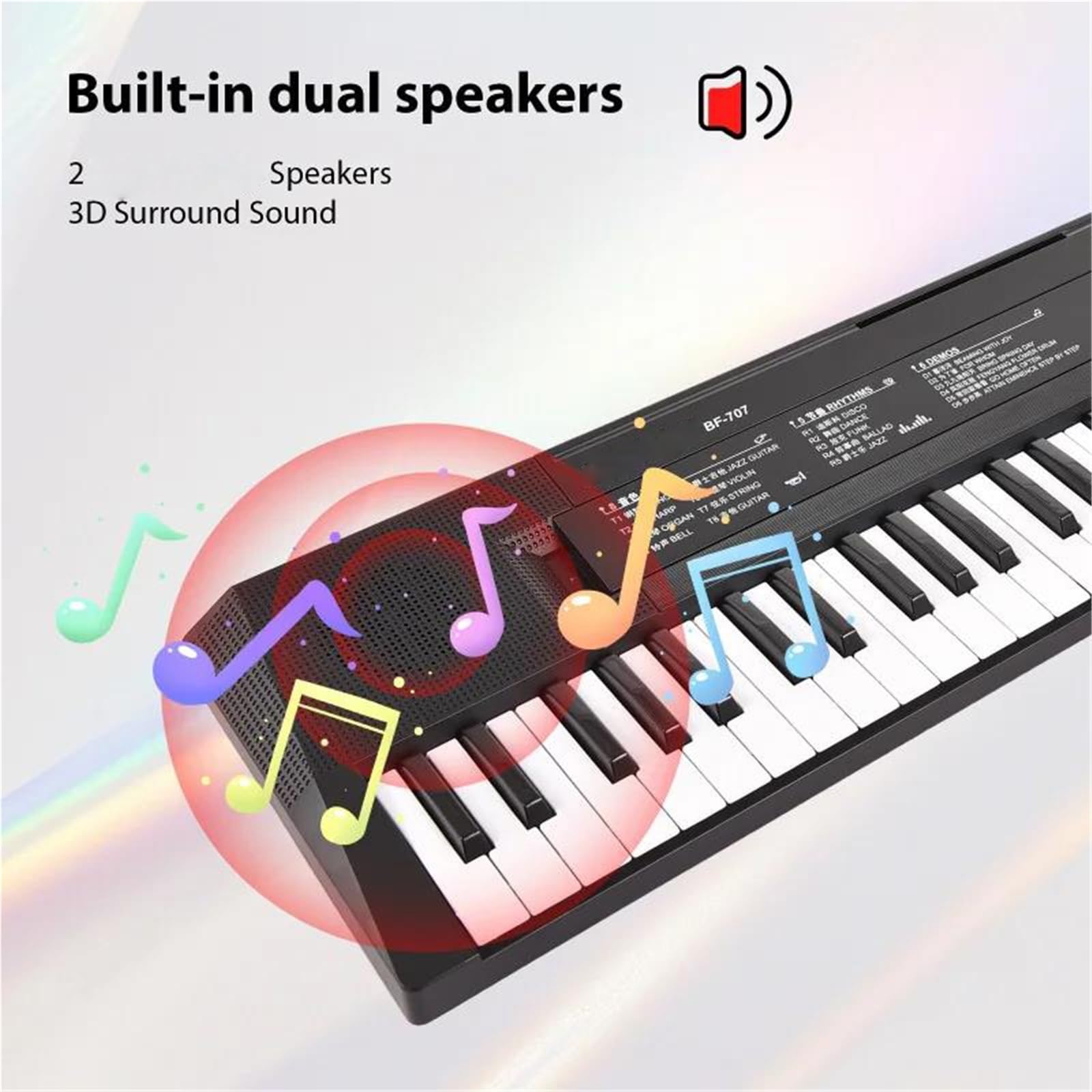 Pianino Elektroniczne 61 Klawiszowa Klawiatura Elektroniczna Pianino Dwa Głośniki 8 Tonów 5 Rytmów Z Mikrofonem