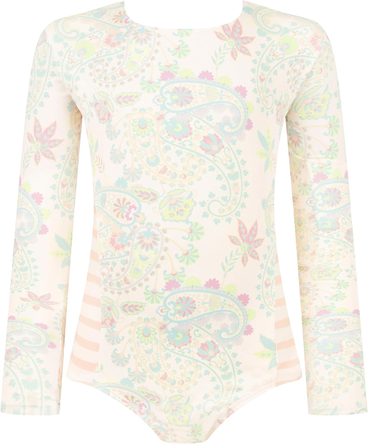 Girls Long Sleeve Swimsuit - UPF 50+ Chlorine Resistant Ruffle Bolero Girls' Swimwear | Size 6-12