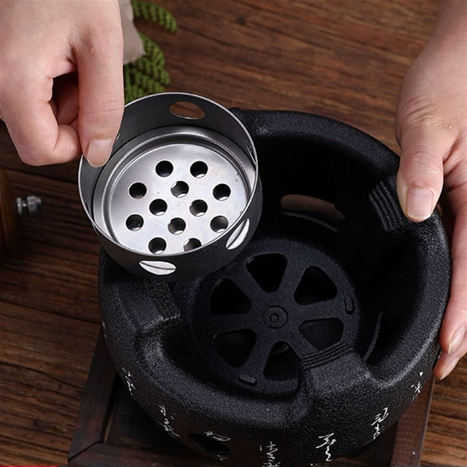 Fornello da barbecue portatile Mini griglia for barbecue antiaderente Fornello a carbone in stile giapponese senza fumo, piccola griglia for barbecue da tavolo Fornello for barbecue for famiglie Grigl