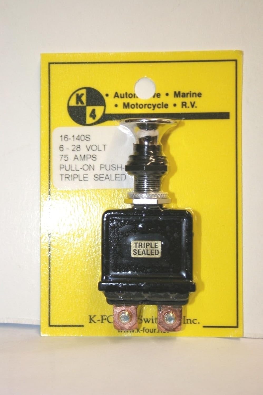Heavy Duty Sand Sealed 75 Amp Pull On Push Off Switch With #8 Screw Terminals