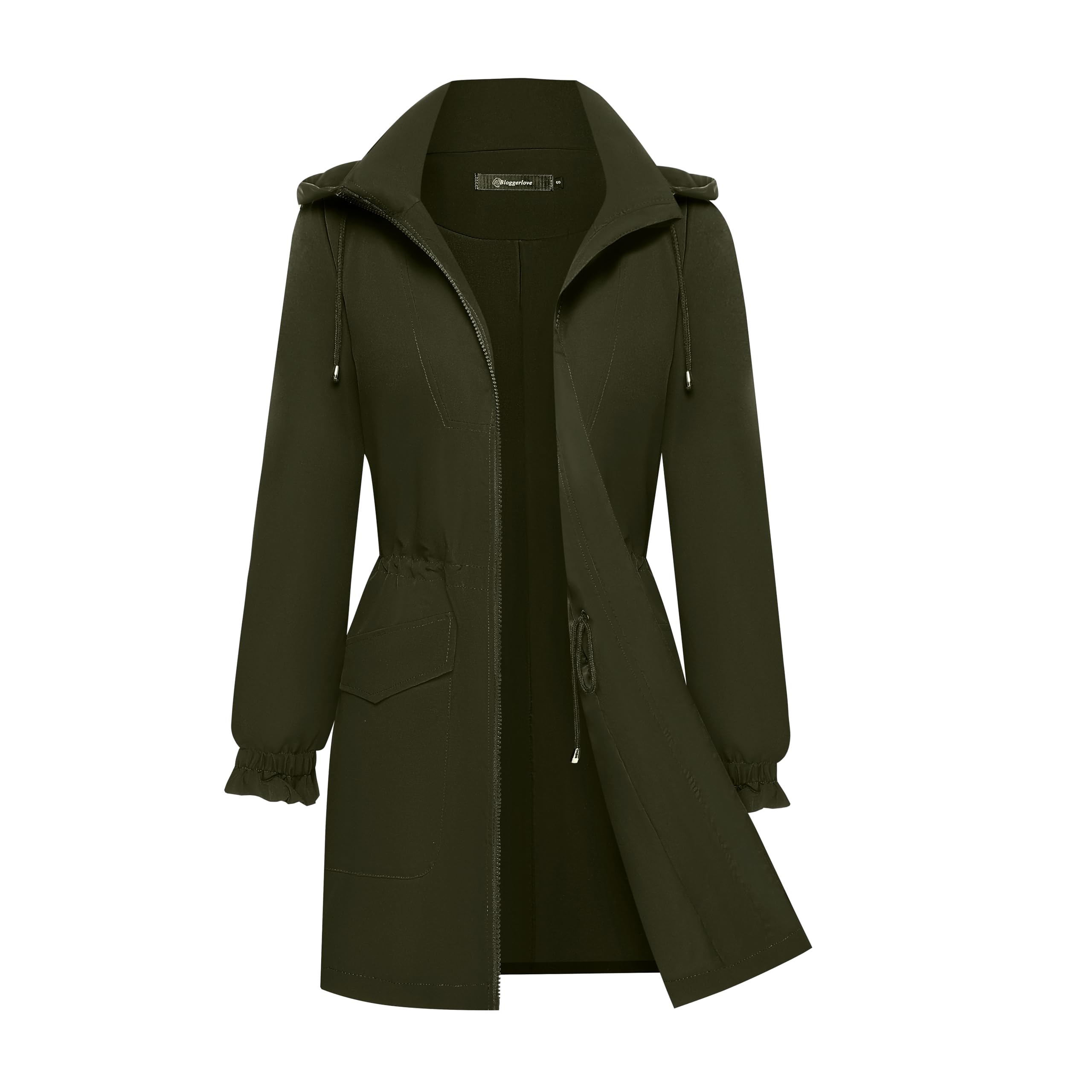 Bloggerlove Women Rain Jacket Waterproof Raincoat with Hood Lightweight Outdoor Windbreaker