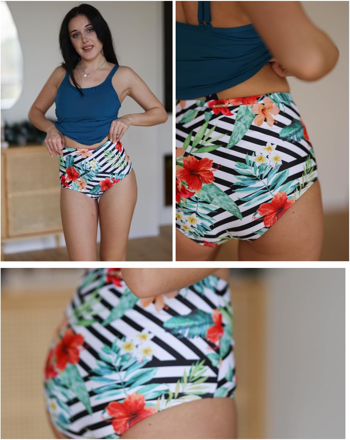 Zmart Women's High Waisted Bikini Bottom - Full Coverage Tummy Control Swimsuit Bathing Suit Swim Bottoms - Image 6