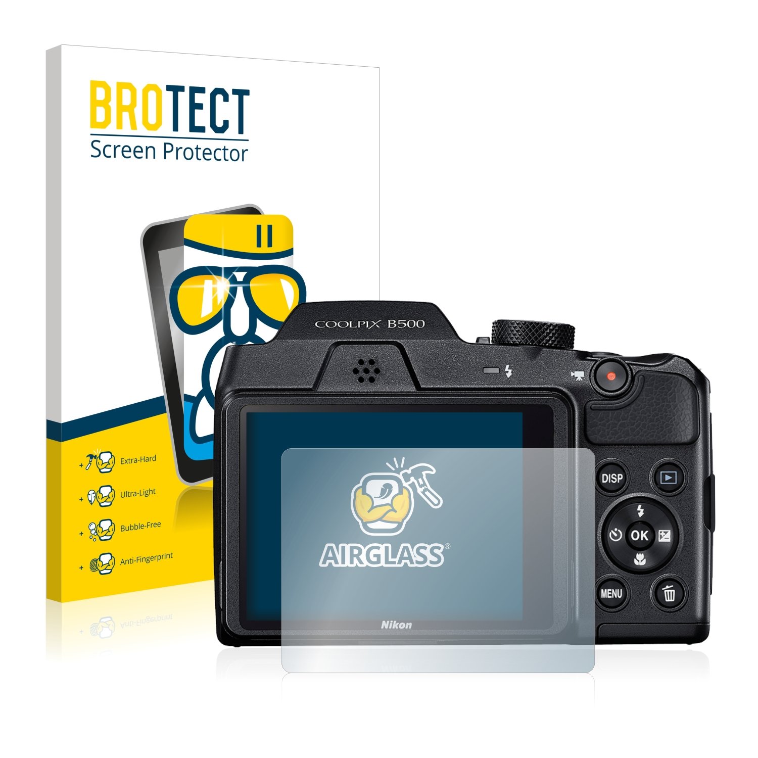 Brotect Pellicola Protettiva Per Schermo Nikon Coolpix P500 (2 Pezzi) - Trasparente E Anti-impronte, Made In Germany