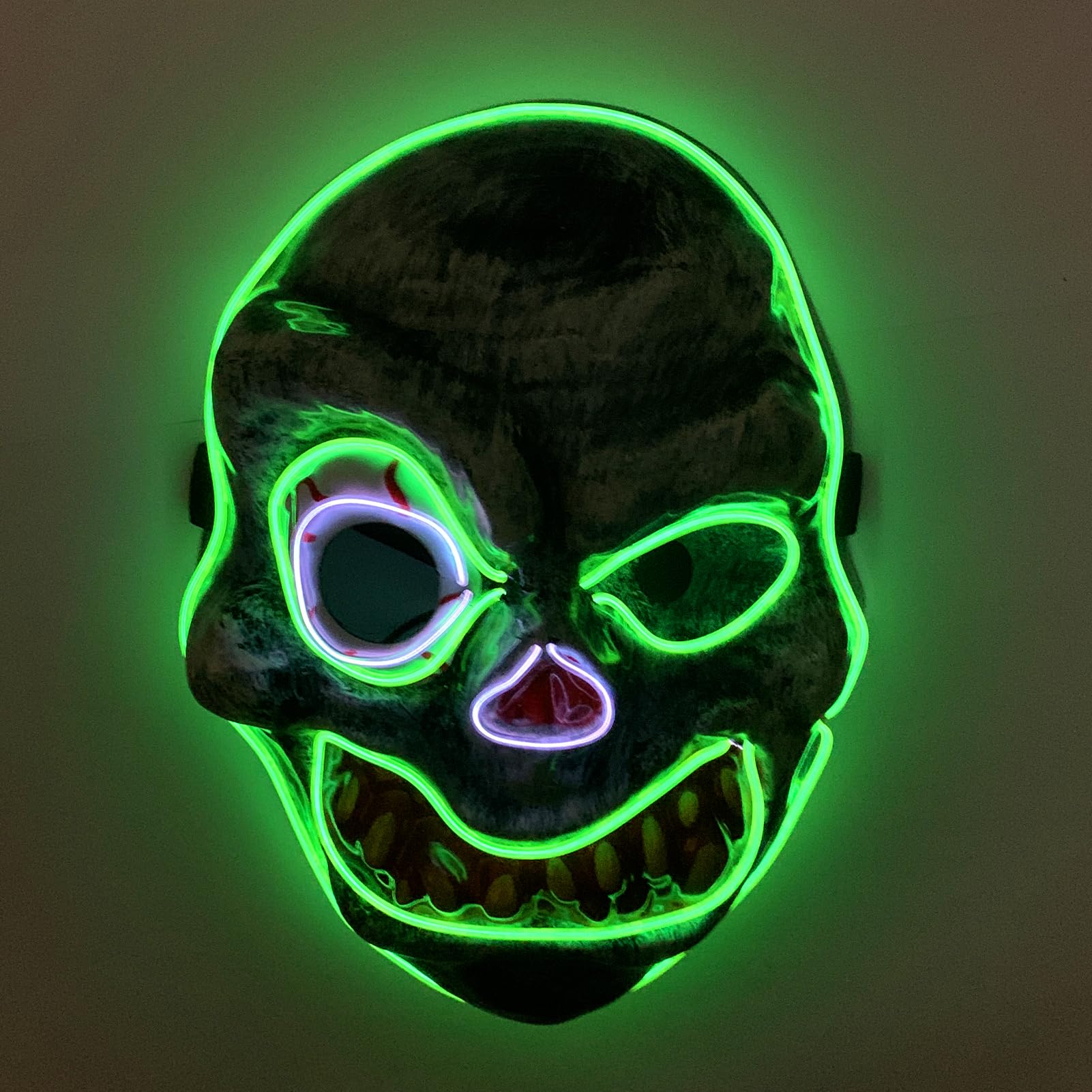 LED Skelett Maske - Leuchtende Halloween Maske Mit Blinkfunktion