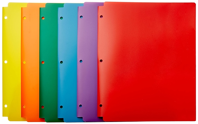 亚马逊基础款厚型塑料文件夹，双色二洞设计