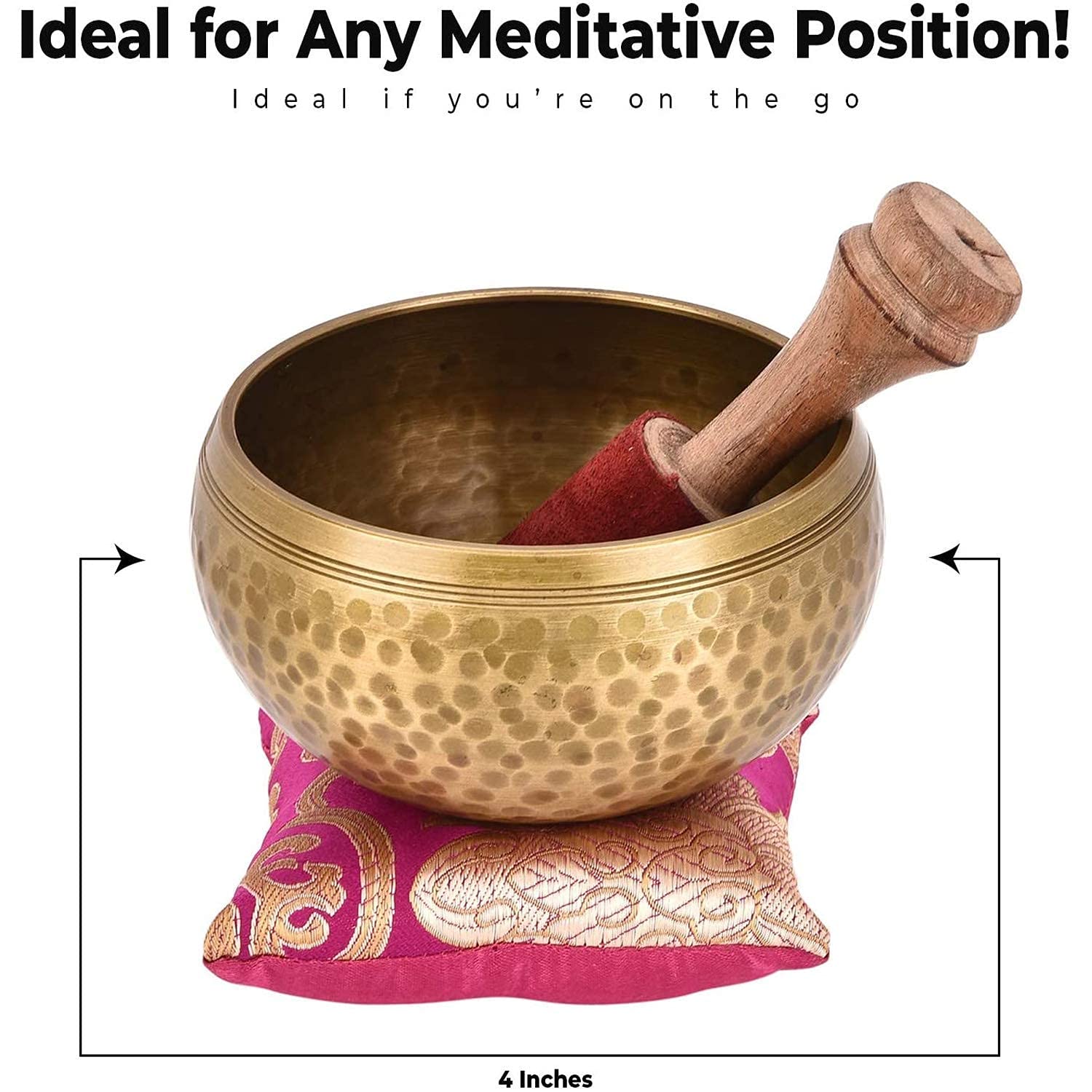 Enorme Basket 1127 - Campana tibetana da canto da 10,5 cm con campana di canto per la meditazione e la musica da meditazione