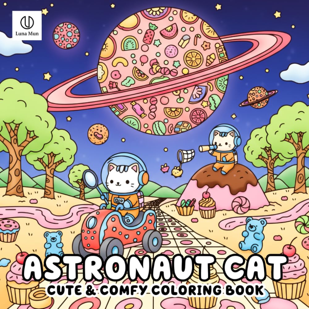 Astronaut Cat Coloring Book: Super Cute Space Adventures and Funny Cosmic Designs for All Ages