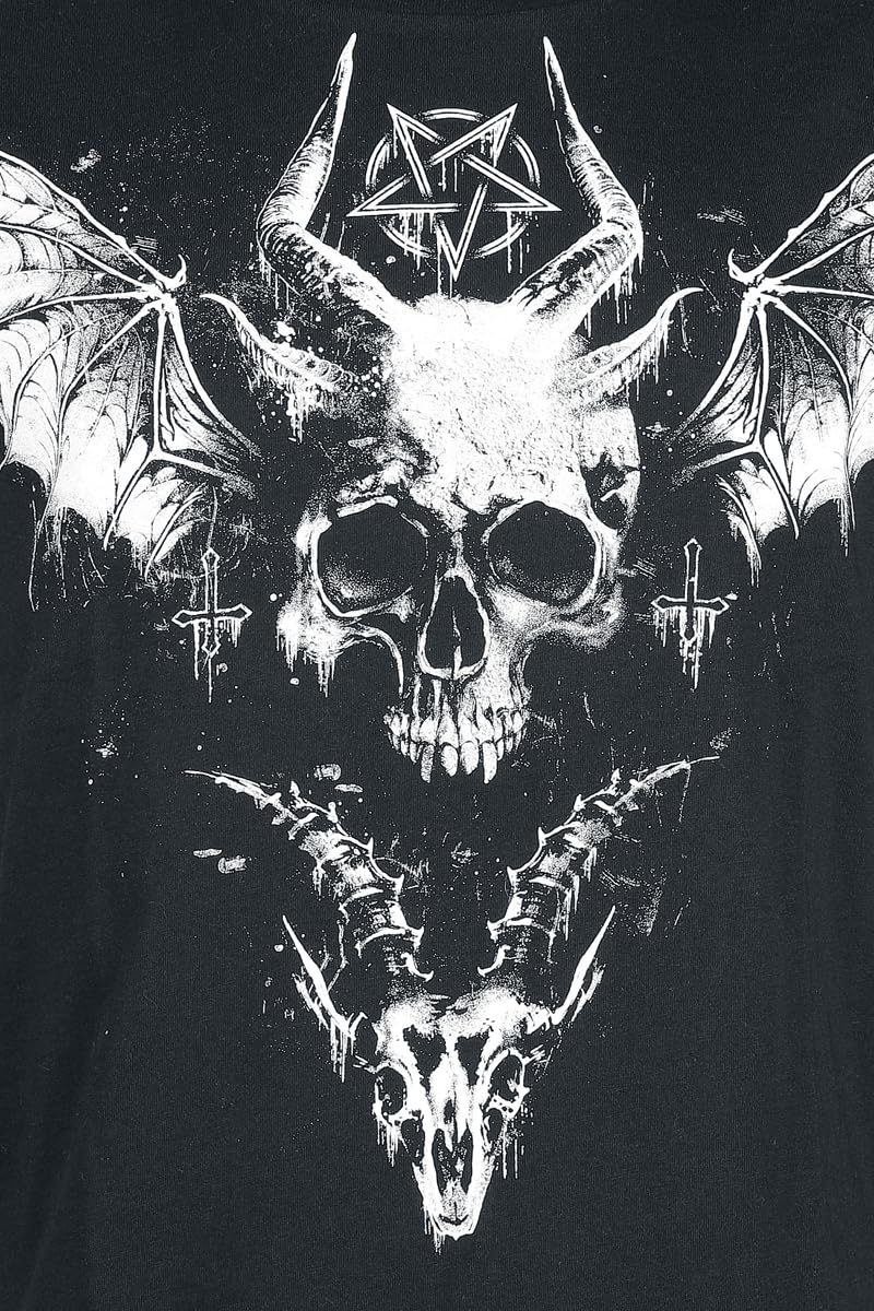 Gothicana by EMP Uomo canottiera nera con stampa frontale di teschio