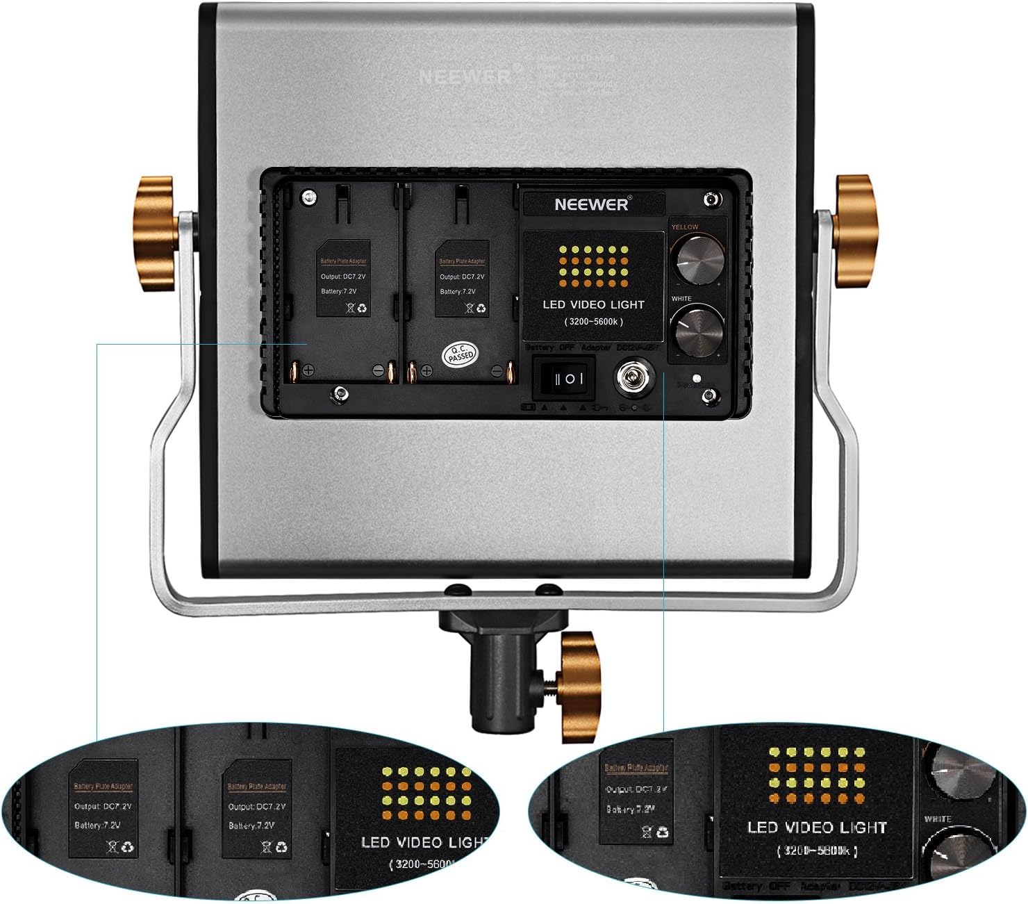 Boîte à Lumière NEEWER LP60D 60x60cm Avec 4 Fonds Et 160 LEDs Dimmable
