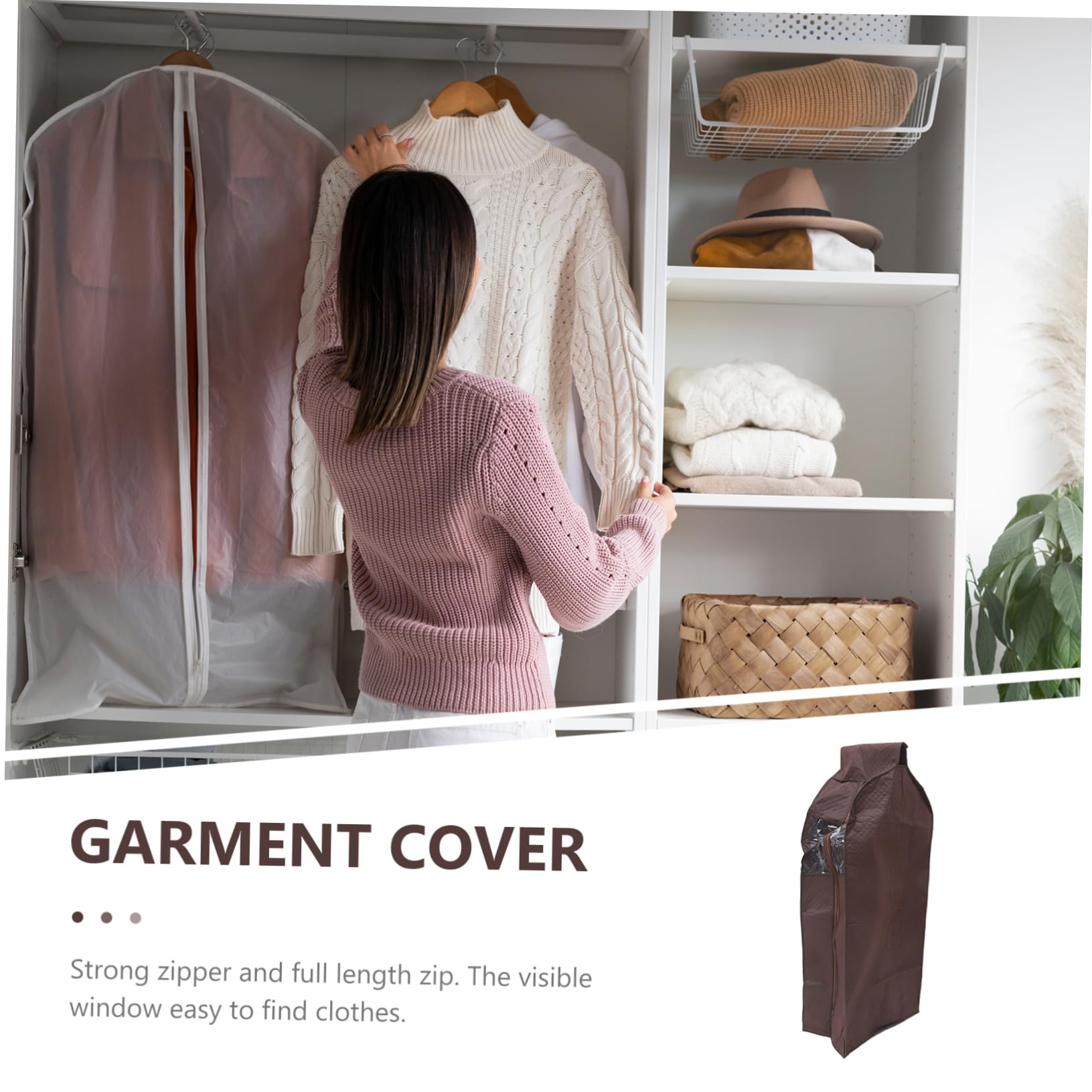 Zerodeko Copriabiti Oxford 420d Zip Intera, Sacchetto Riutilizzabile per Pantaloni e Camicie, Protezione Antipolvere per Armadio e Conservazione lungo Termine