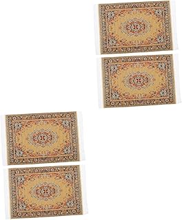 Toddmomy 4 Pçs Tapete De Casa De Boneca Acessórios Modelo Acessórios Ornamento Artesanato Móveis De Casa De Boneca Decoração Miniaturas De Boneca Mini Tapete Decorativo Mini Enfeites Para