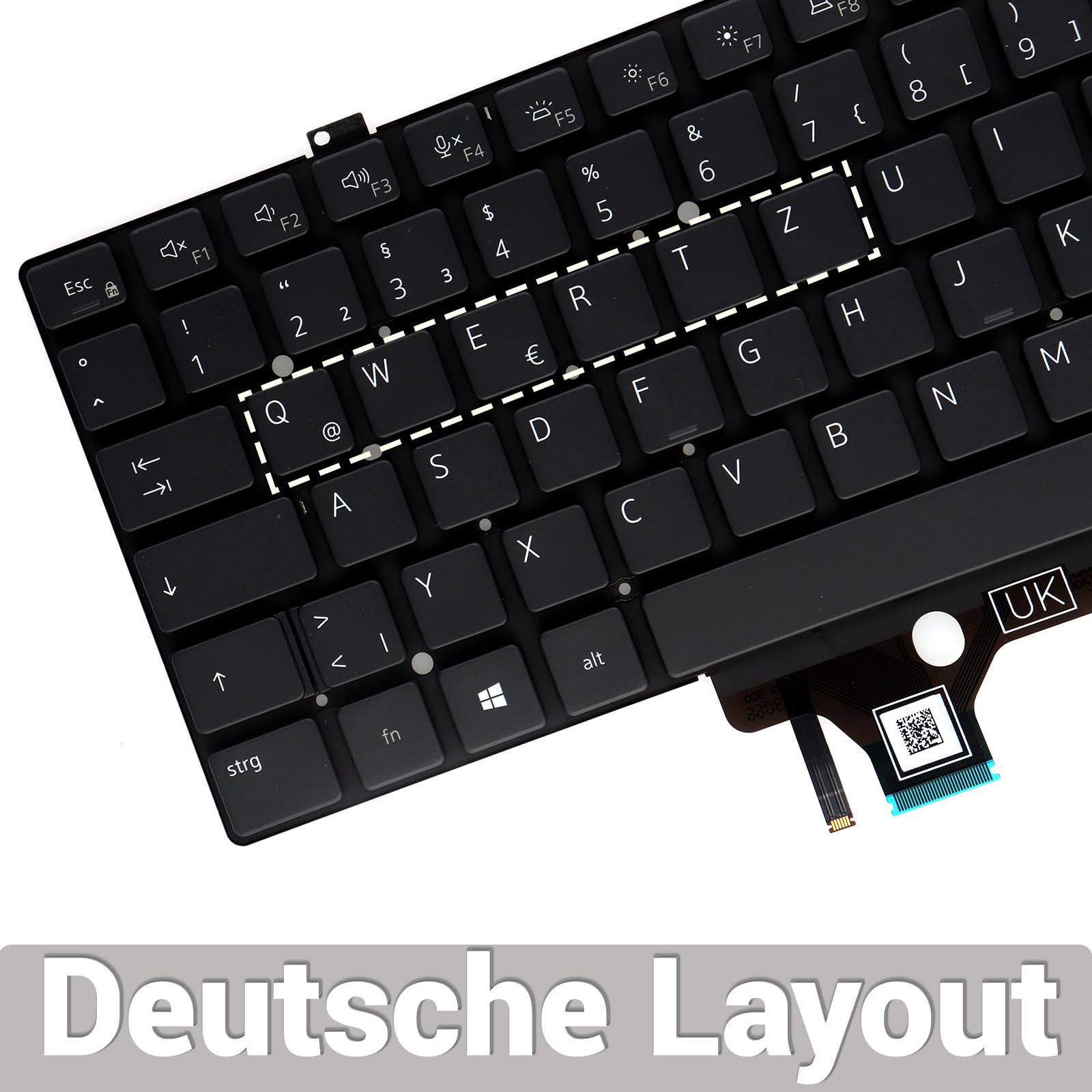 LeFix Original Deutsch Tastatur mit Hintergrundbeleuchtung für Dell Latitude 5320, 5330, 7320, 7330 -DPN:05X40C