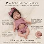 OtardDolls Silicone Baby Doll 10 Inch Full Body Girl with Hair Soft Silicone Reborn Handmade Realistic Newborn Dolls for Kids