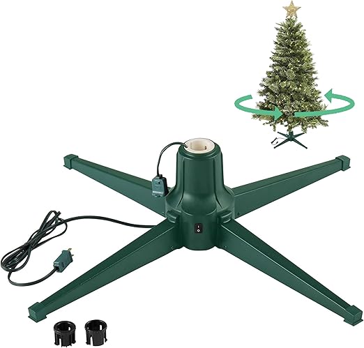 Home Heritage Rotating Metal Stand for Artificial Christmas Trees, 1-1.5" Poles, Green