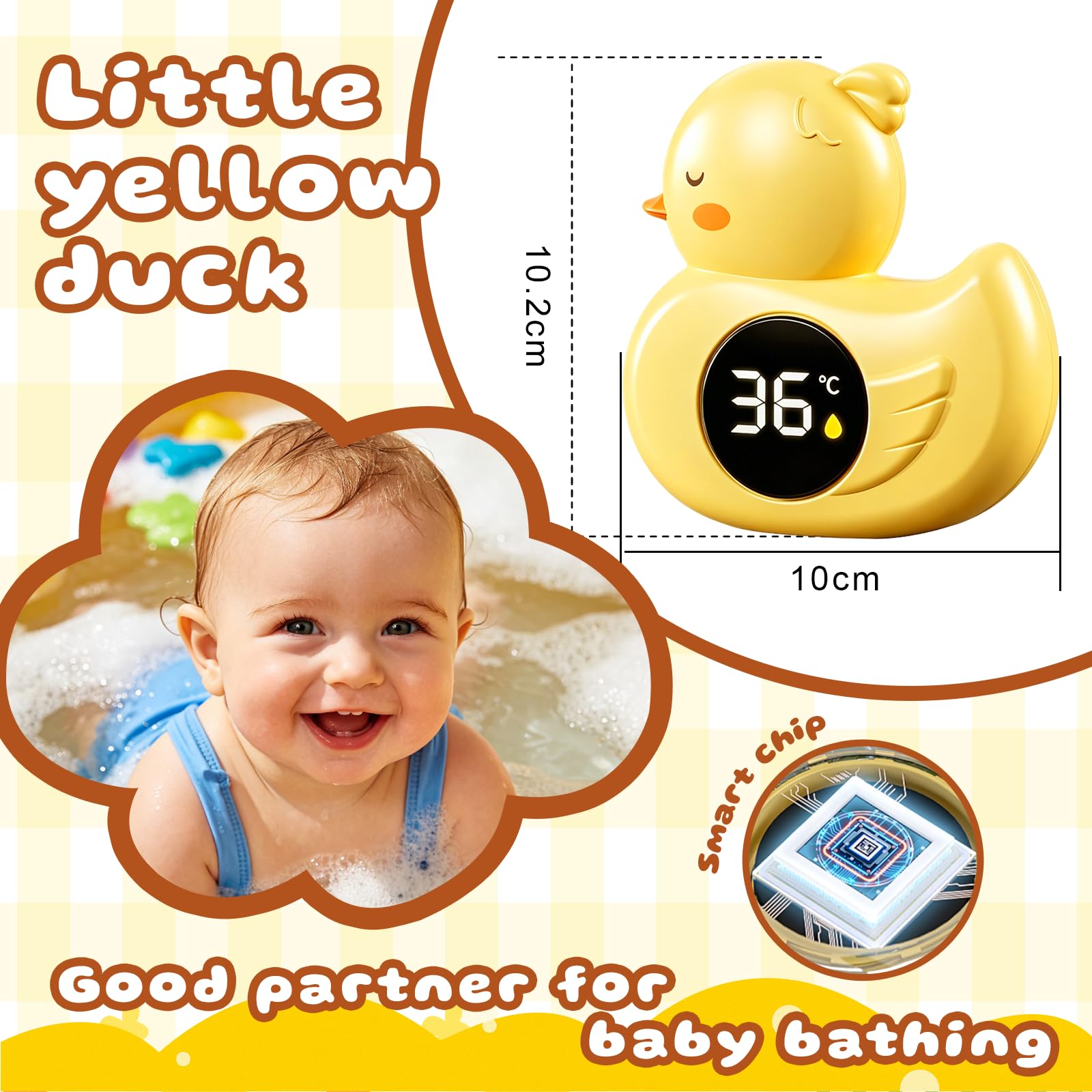 Badethermometer, Digitales Wasserthermometer, Wasserdichtes(Krabbe) | Genaues Temperaturwarnthermometer Schwimmendes Design zum Baden von, Geeignet für Pools