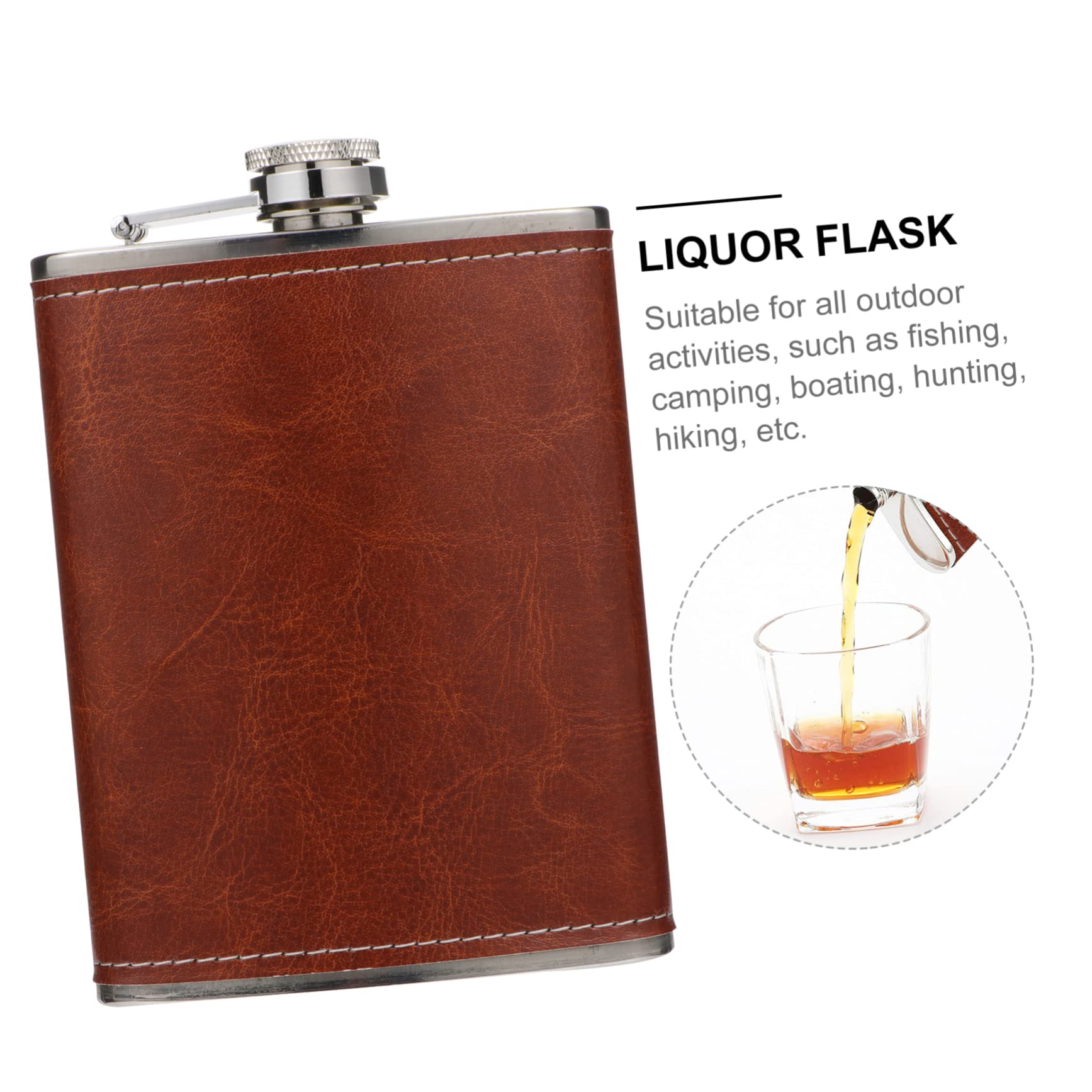 BIUDECO 1Set Vintage Alcohol Flask Portable Pocket Flask with Funnel for Outdoor Adventures Travel and Gifting Leakproof Design Material