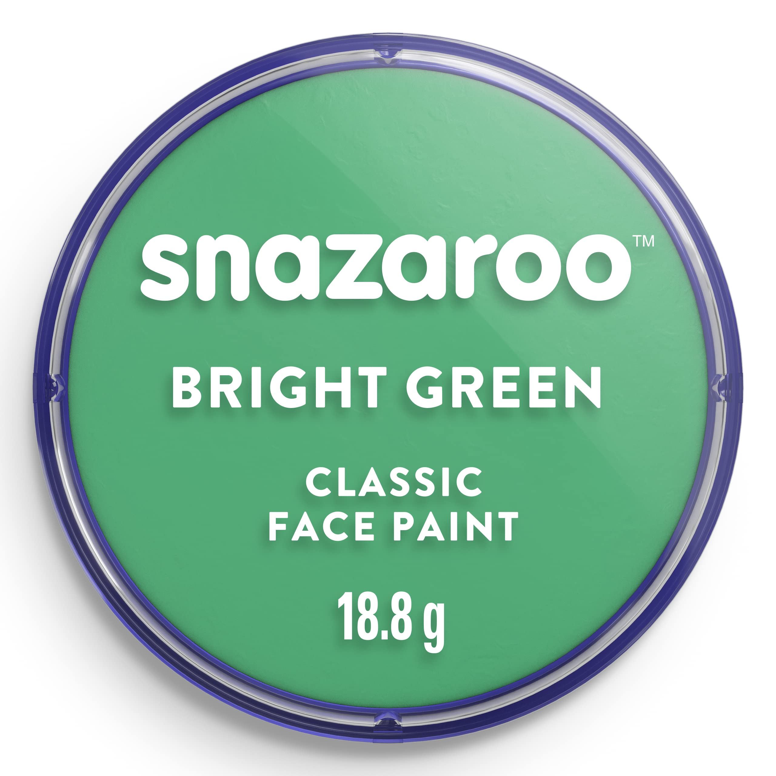 SnazarooClassic Face and Body Paint for Kids and Adults, Bright Green Colour, Water Based, Easily Washable, Non-Toxic, Makeup, Body Painting for Parties, for Ages 3+