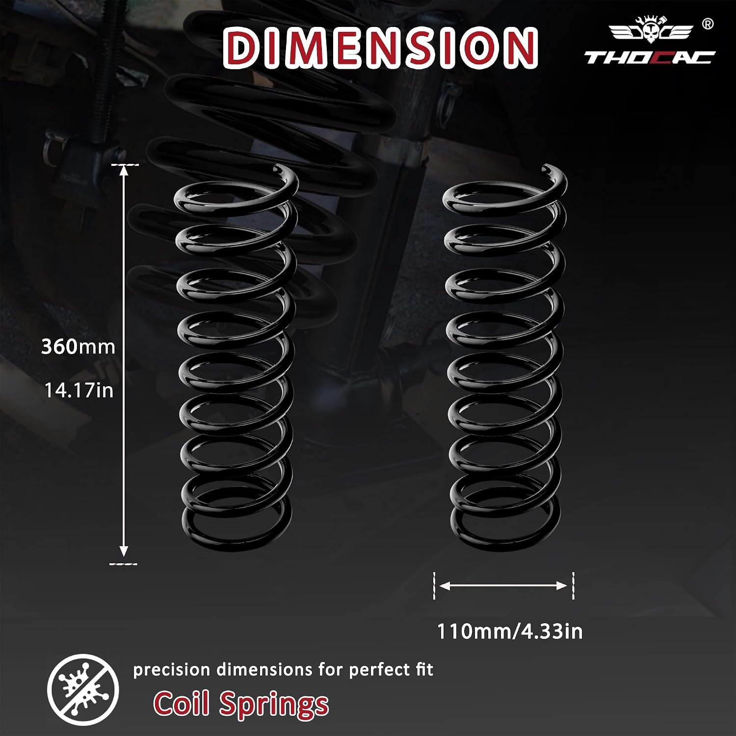 Pair of Rear Coil Springs for Ford Focus 2005-2011 & Mazda 3 2004-2013/3 Sport 2009-2013 - Left & Right Set Replaces #81003 (Black)