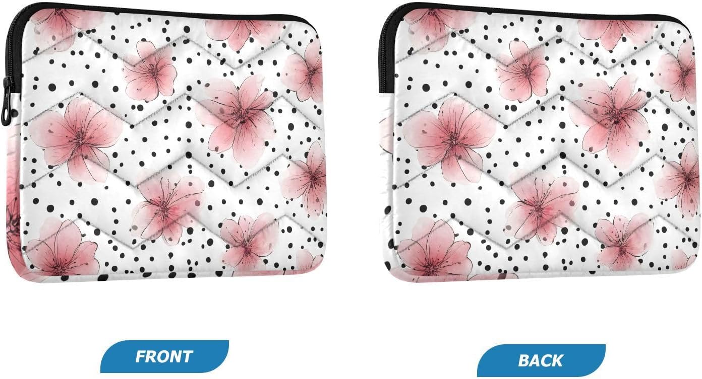 ALAZA Pink Flower Polka Dot Pattern Laptop Sleeve Case 13 inch, 13.3 in, Computer Cases for Pad Tablet, Waterproof Briefcase Bag image 2