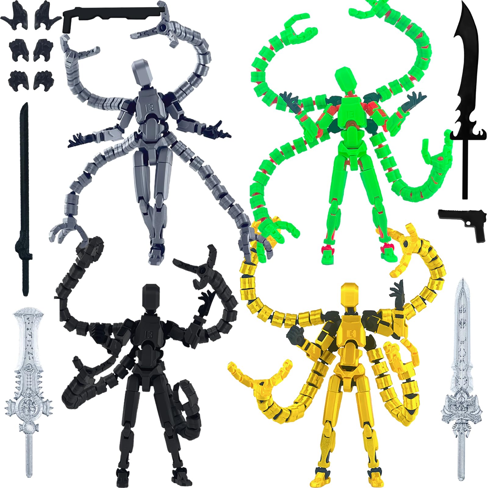 PkghoKids T13 Already Assembled Action Figure Accessories,T 13 Multi-Jointed Movable,The Ultimate Desktop Decor for Lovers t-13 Movability 3D Printed